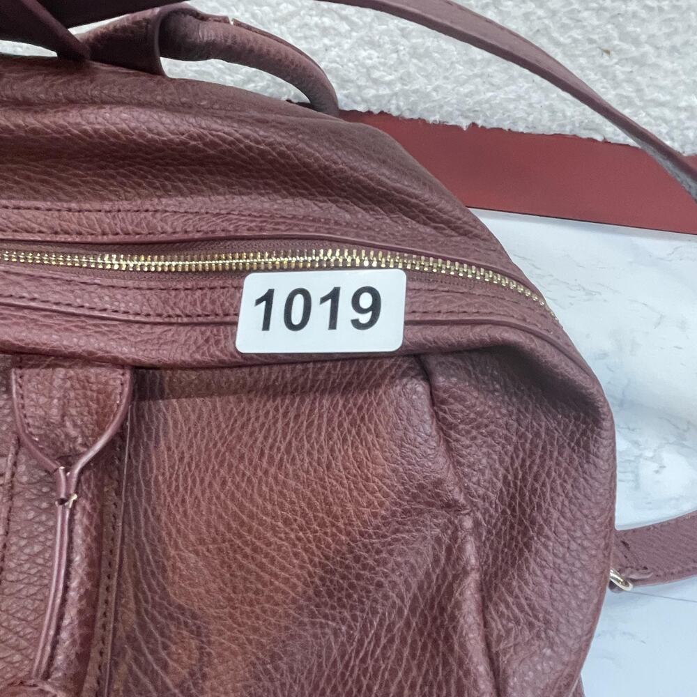 Sole Society Duffle Bag Womens Large Burgundy Faux Leather Weekender Travel Bag - Picture 13 of 13